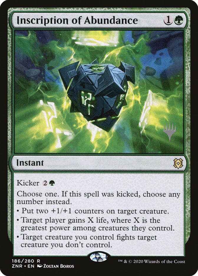 Inscription of Abundance (Promo Pack) [Zendikar Rising Promos] | Exor Games Dartmouth