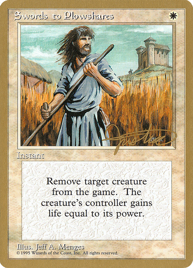 Swords to Plowshares (Mark Justice) [Pro Tour Collector Set] | Exor Games Dartmouth