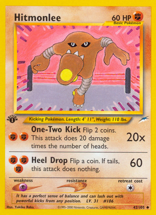 Hitmonlee (42/105) [Neo Destiny 1st Edition] | Exor Games Dartmouth