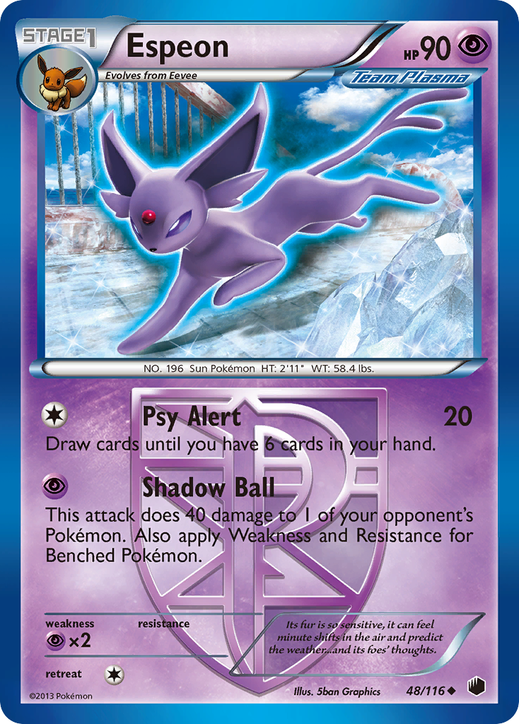 Espeon (48/116) [Black & White: Plasma Freeze] | Exor Games Dartmouth