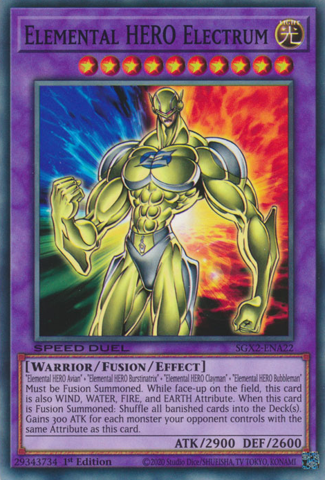Elemental HERO Electrum [SGX2-ENA22] Common | Exor Games Dartmouth