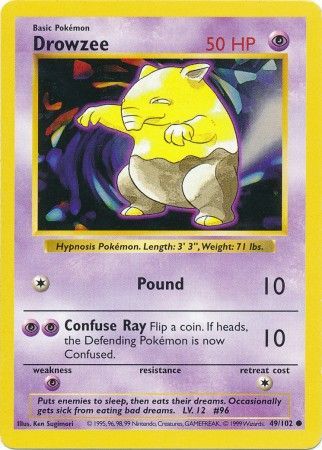 Drowzee (49/102) [Base Set Shadowless Unlimited] | Exor Games Dartmouth