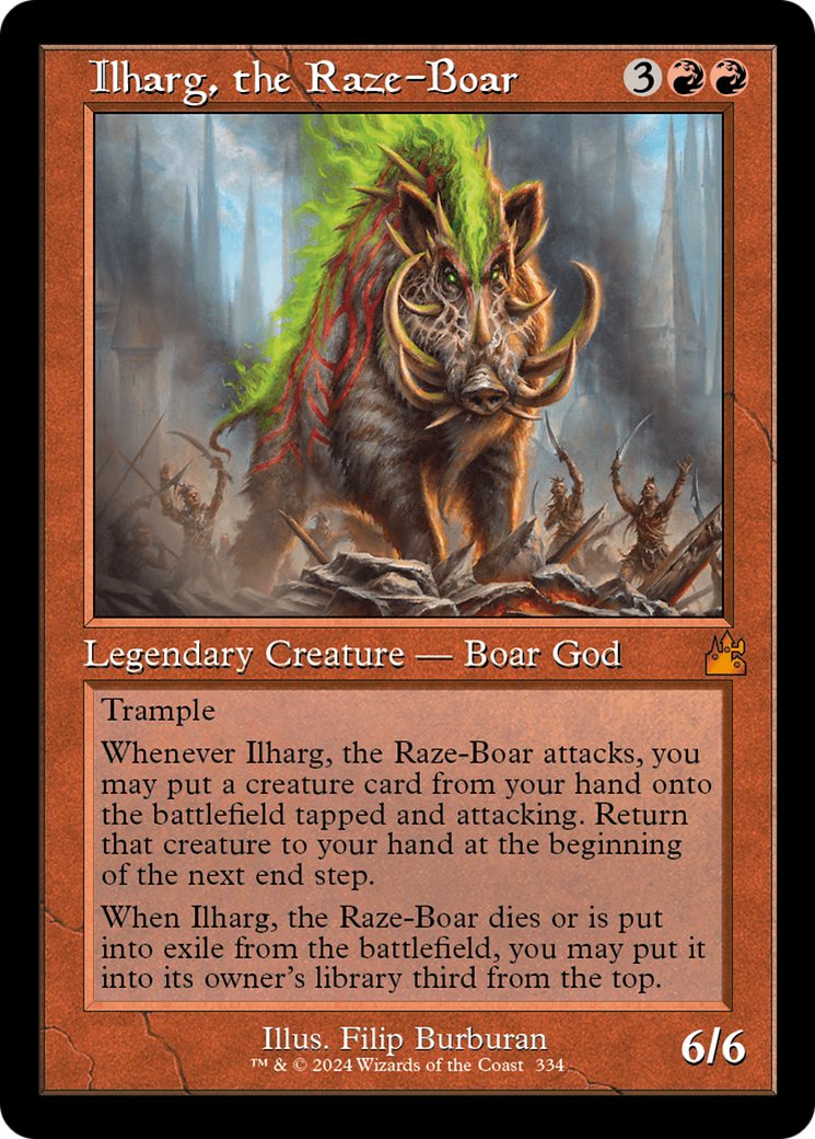 Ilharg, the Raze-Boar (Retro Frame) [Ravnica Remastered] | Exor Games Dartmouth