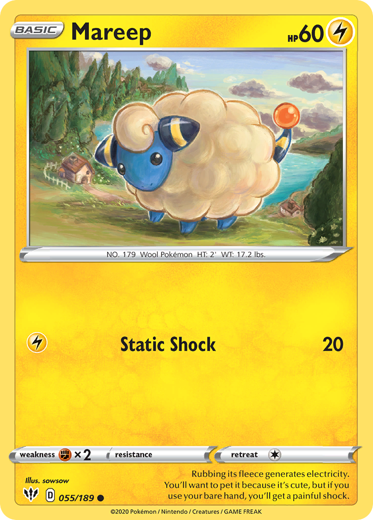 Mareep (055/189) [Sword & Shield: Darkness Ablaze] | Exor Games Dartmouth