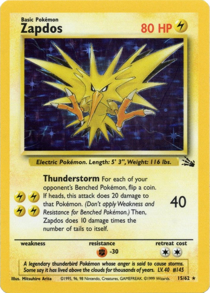 Zapdos (15/62) [Fossil Unlimited] | Exor Games Dartmouth