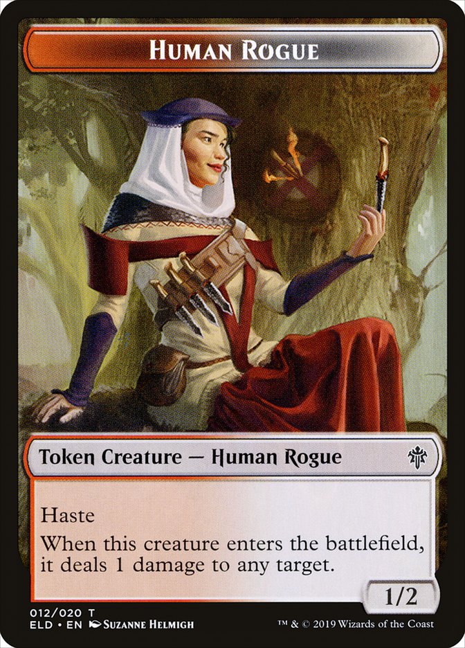 Human Rogue [Throne of Eldraine Tokens] | Exor Games Dartmouth