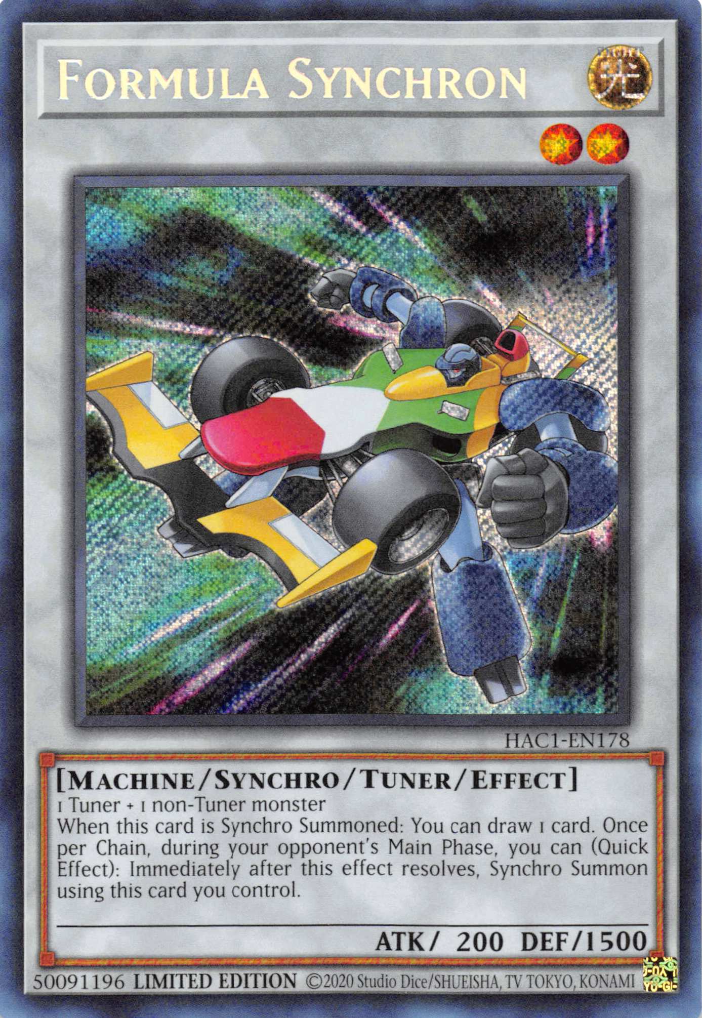 Formula Synchron [HAC1-EN178] Secret Rare | Exor Games Dartmouth