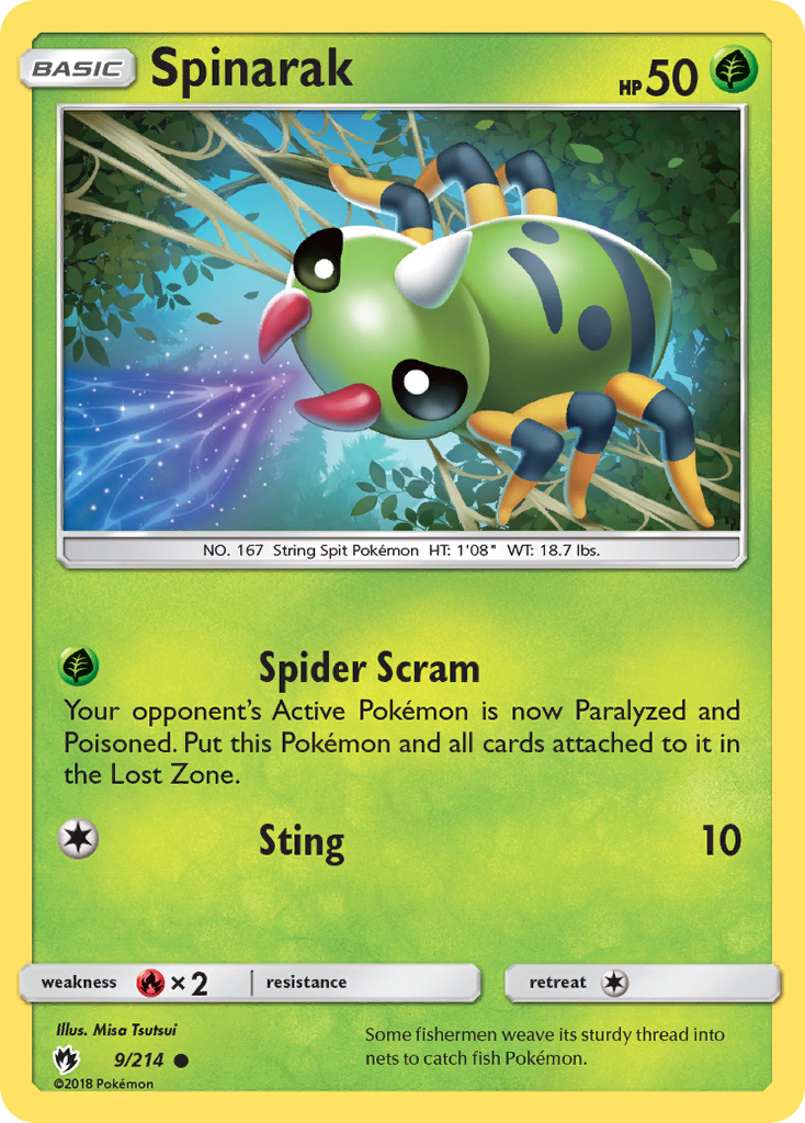 Spinarak (9/214) [Sun & Moon: Lost Thunder] | Exor Games Dartmouth