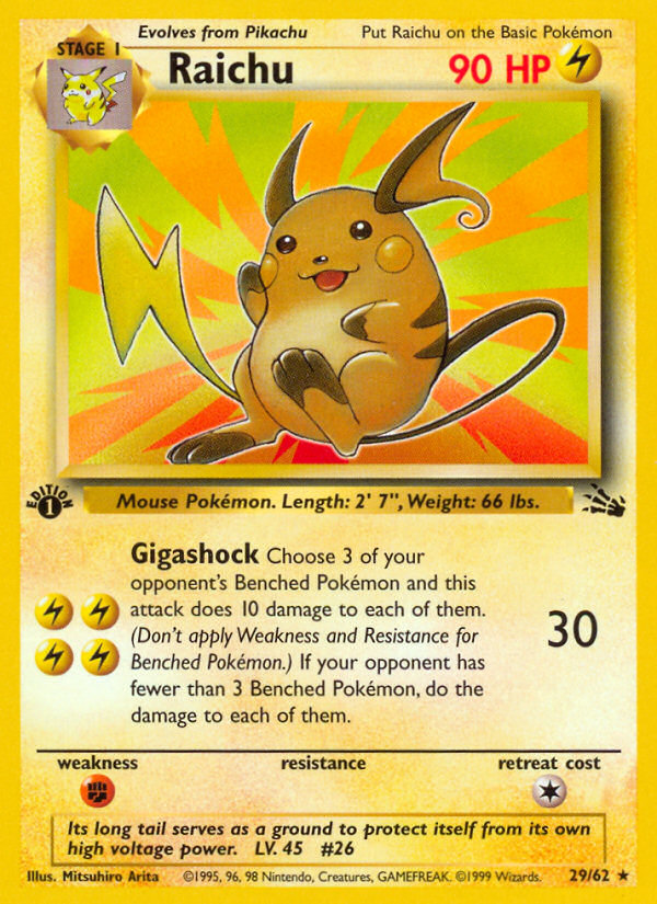 Raichu (29/62) [Fossil 1st Edition] | Exor Games Dartmouth