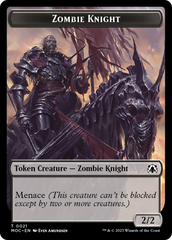 Zombie Knight // Human (6) Double-Sided Token [March of the Machine Commander Tokens] | Exor Games Dartmouth