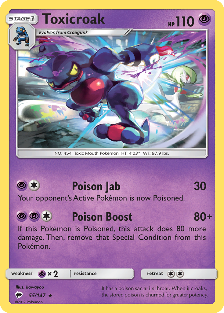 Toxicroak (55/147) [Sun & Moon: Burning Shadows] | Exor Games Dartmouth