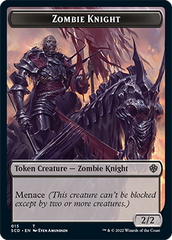 Zombie // Zombie Knight Double-Sided Token [Starter Commander Decks] | Exor Games Dartmouth