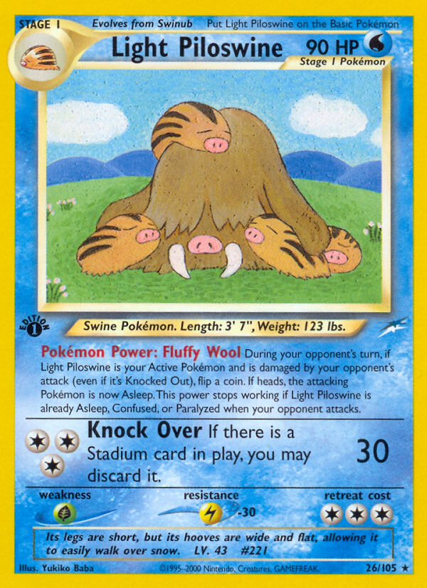 Light Piloswine (26/105) [Neo Destiny 1st Edition] | Exor Games Dartmouth