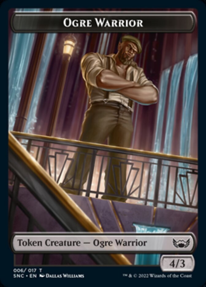 Ogre Warrior // Rhino Warrior Double-sided Token [Streets of New Capenna Tokens] | Exor Games Dartmouth