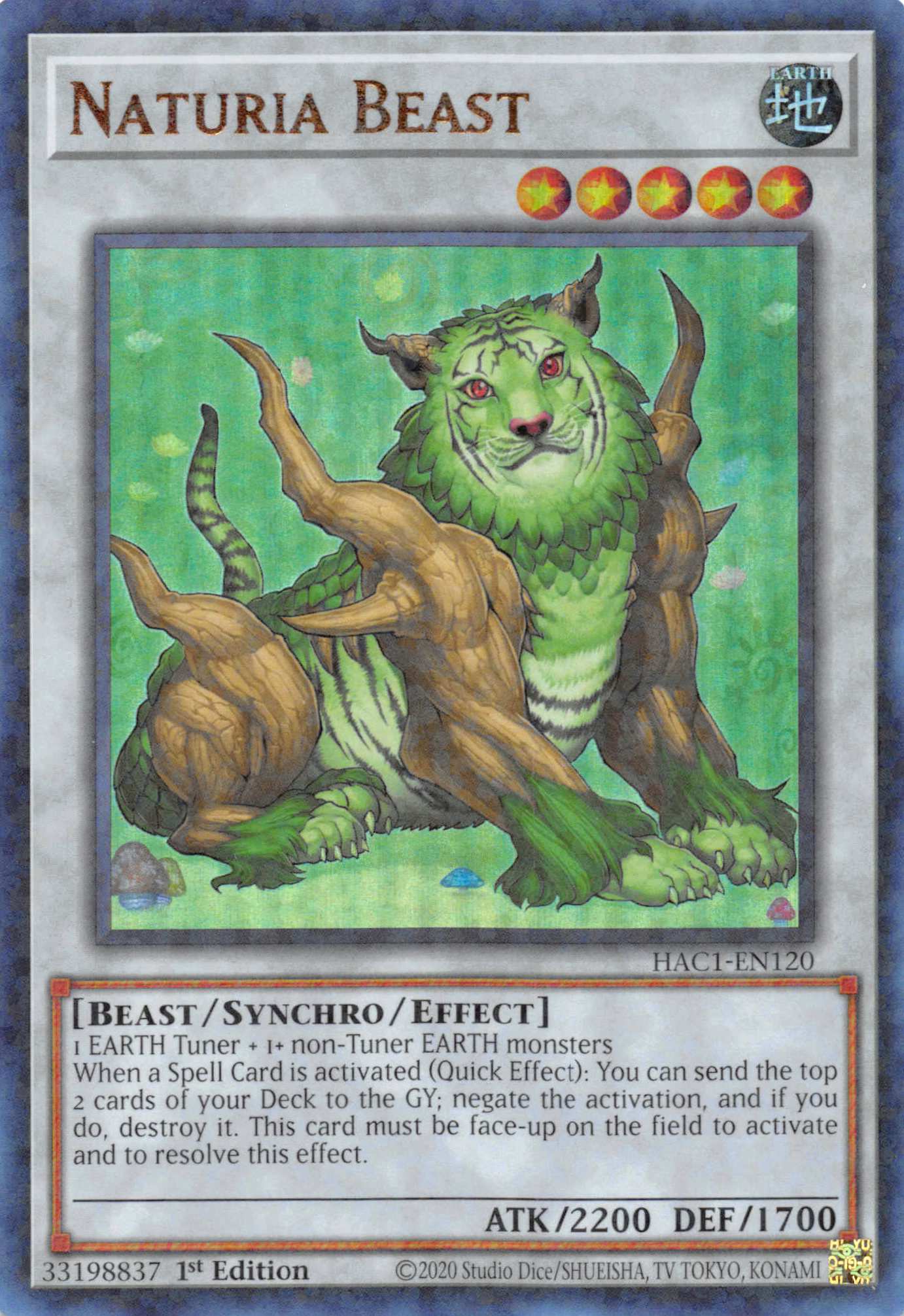 Naturia Beast (Duel Terminal) [HAC1-EN120] Parallel Rare | Exor Games Dartmouth