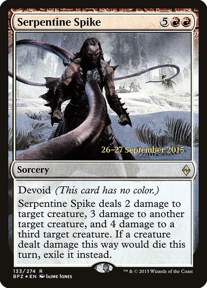 Serpentine Spike  [Battle for Zendikar Prerelease Promos] | Exor Games Dartmouth