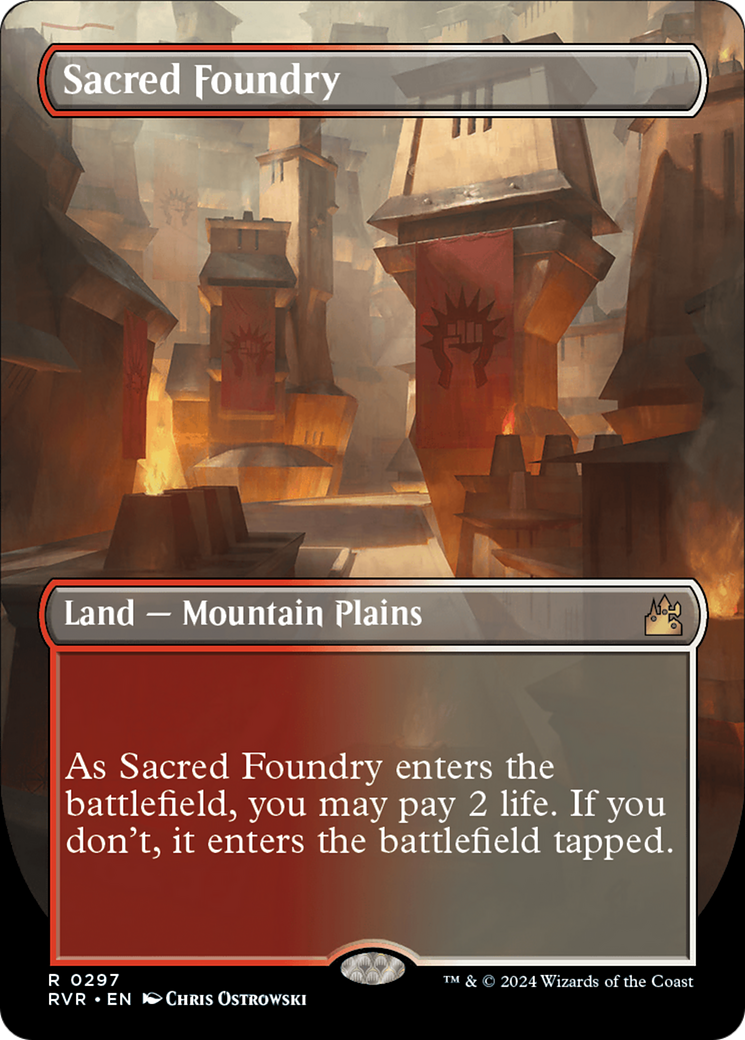 Sacred Foundry (Borderless) [Ravnica Remastered] | Exor Games Dartmouth