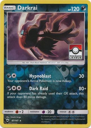 Darkrai (87/147) (League Promo) [Sun & Moon: Burning Shadows] | Exor Games Dartmouth