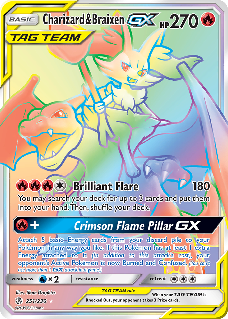 Charizard & Braixen GX (251/236) [Sun & Moon: Cosmic Eclipse] | Exor Games Dartmouth