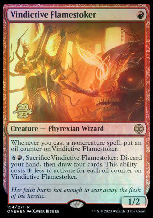 Vindictive Flamestoker [Phyrexia: All Will Be One Prerelease Promos] | Exor Games Dartmouth