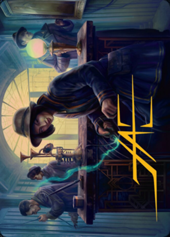 Wiretapping Art Card (Gold-Stamped Signature) [Streets of New Capenna Art Series] | Exor Games Dartmouth