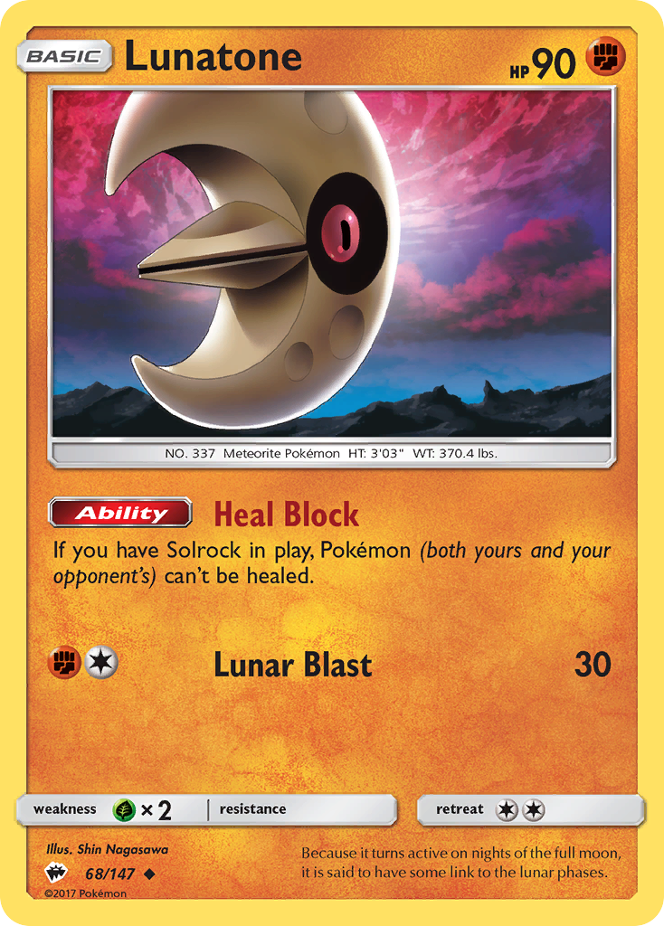 Lunatone (68/147) [Sun & Moon: Burning Shadows] | Exor Games Dartmouth