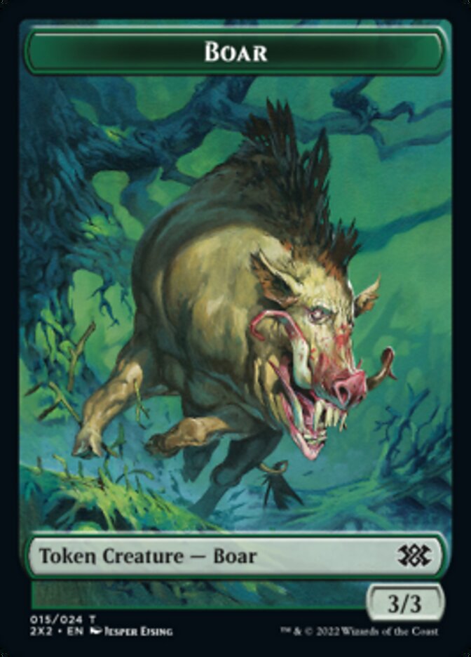 Boar // Vampire Double-sided Token [Double Masters 2022 Tokens] | Exor Games Dartmouth