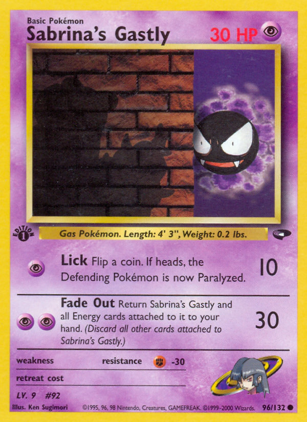 Sabrina's Gastly (96/132) [Gym Challenge 1st Edition] | Exor Games Dartmouth