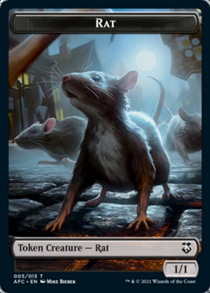 Rat // Zombie Double-sided Token [Dungeons & Dragons: Adventures in the Forgotten Realms Commander Tokens] | Exor Games Dartmouth