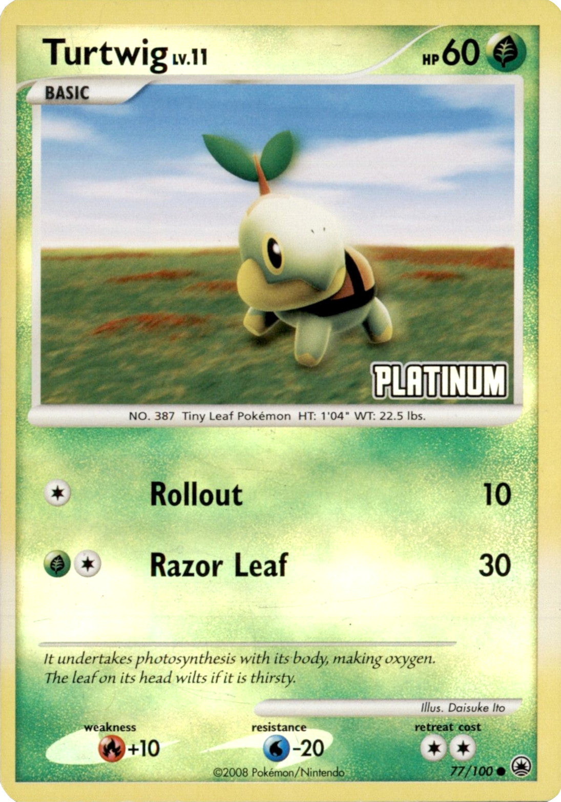 Turtwig LV.11 (77/100) (Platinum) [Burger King Promos: 2008 Collection] | Exor Games Dartmouth