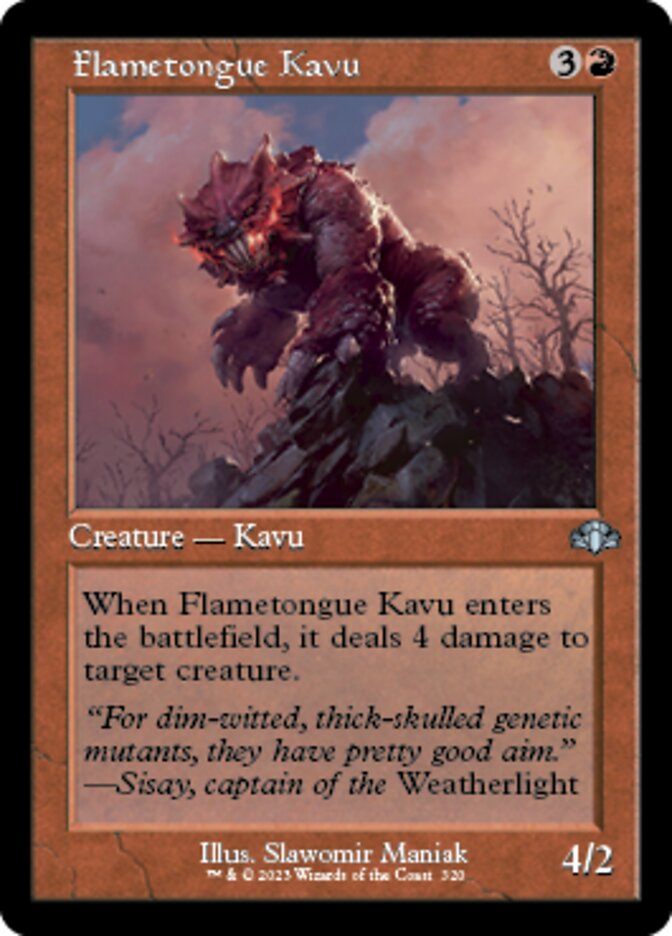 Flametongue Kavu (Retro) [Dominaria Remastered] | Exor Games Dartmouth