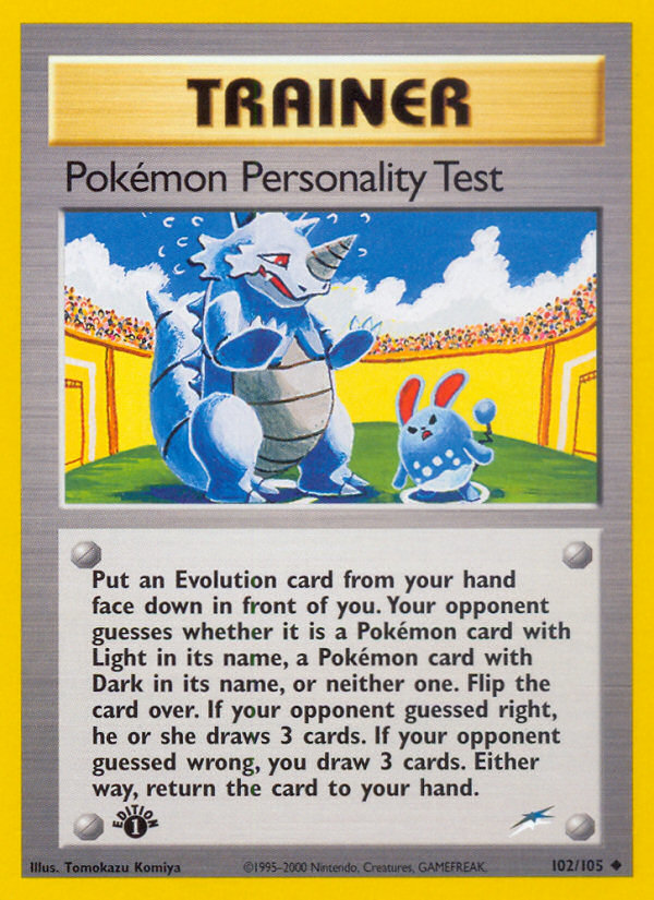 Pokemon Personality Test (102/105) [Neo Destiny 1st Edition] | Exor Games Dartmouth