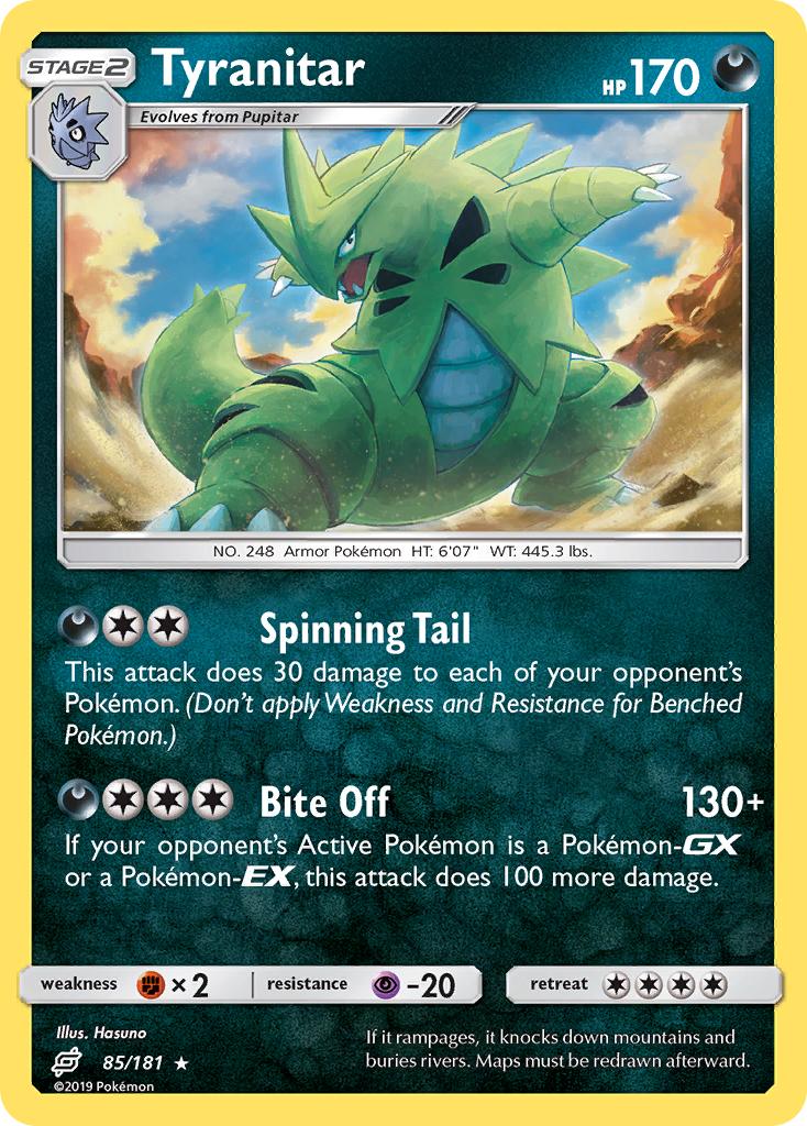 Tyranitar (85/181) [Sun & Moon: Team Up] | Exor Games Dartmouth