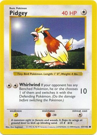 Pidgey (57/102) [Base Set Shadowless Unlimited] | Exor Games Dartmouth