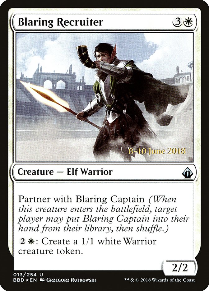 Blaring Recruiter  (Prerelease) [Battlebond Promos] | Exor Games Dartmouth