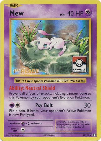 Mew (53/108) (League Promo 1st Place) [XY: Evolutions] | Exor Games Dartmouth