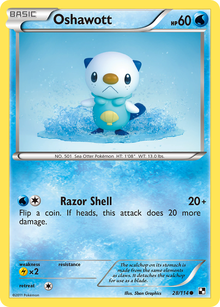 Oshawott (28/114) [Black & White: Base Set] | Exor Games Dartmouth