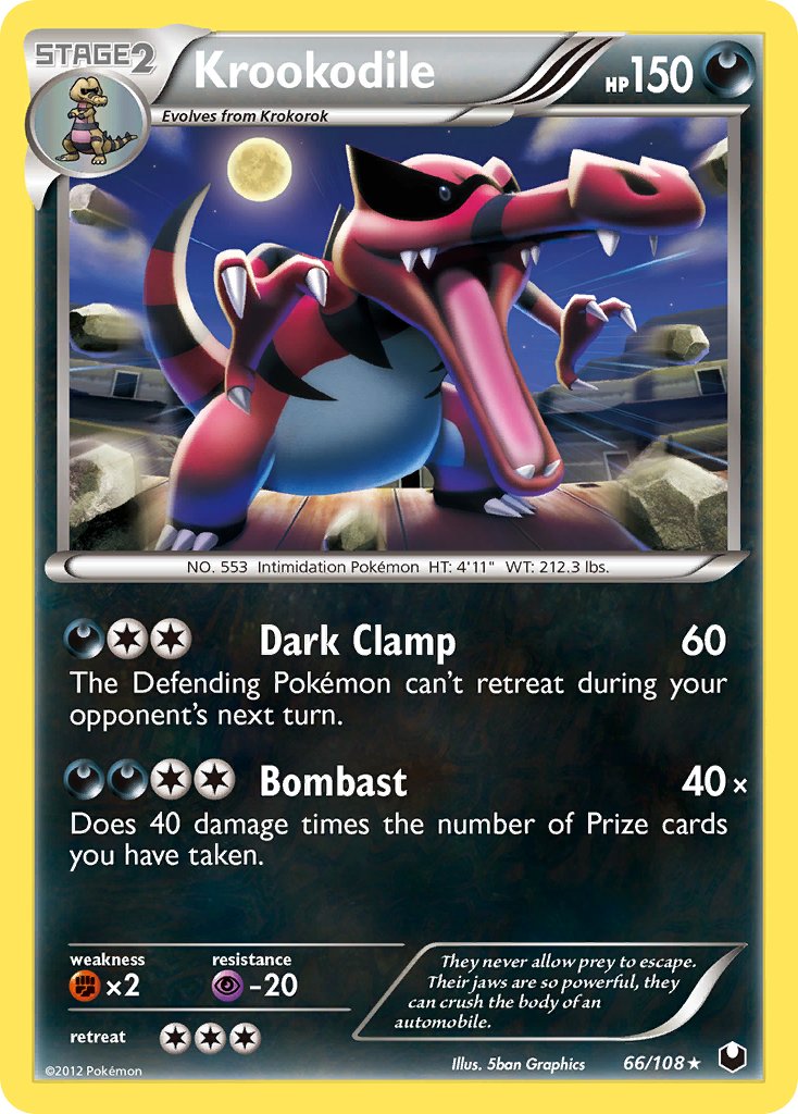 Krookodile (66/108) (Cosmos Holo) (Blister Exclusive) [Black & White: Dark Explorers] | Exor Games Dartmouth