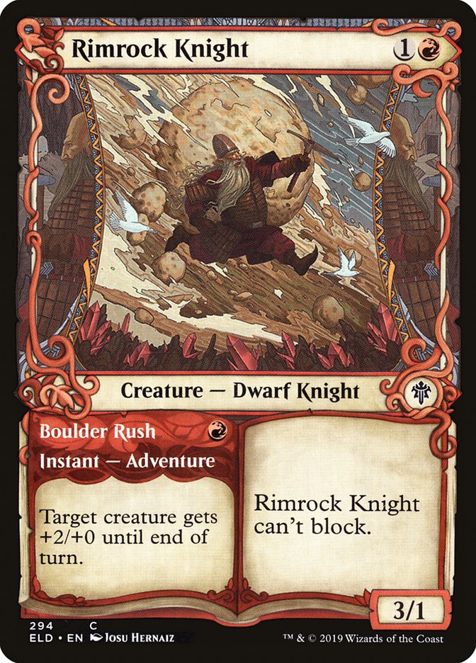 Rimrock Knight // Boulder Rush (Showcase) [Throne of Eldraine] | Exor Games Dartmouth