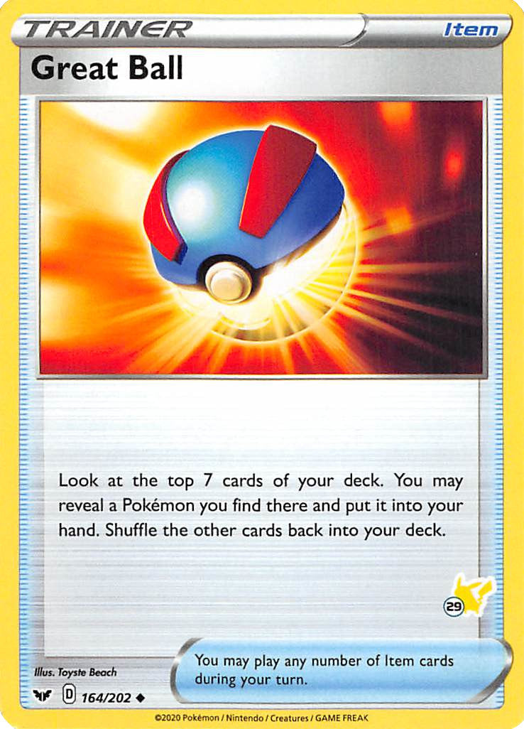 Great Ball (164/202) (Pikachu Stamp #29) [Battle Academy 2022] | Exor Games Dartmouth