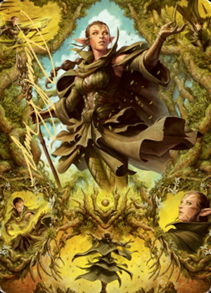 Nissa of Shadowed Boughs 2 Art Card (Gold-Stamped Signature) [Zendikar Rising Art Series] | Exor Games Dartmouth