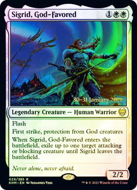 Sigrid, God-Favored  [Kaldheim Prerelease Promos] | Exor Games Dartmouth