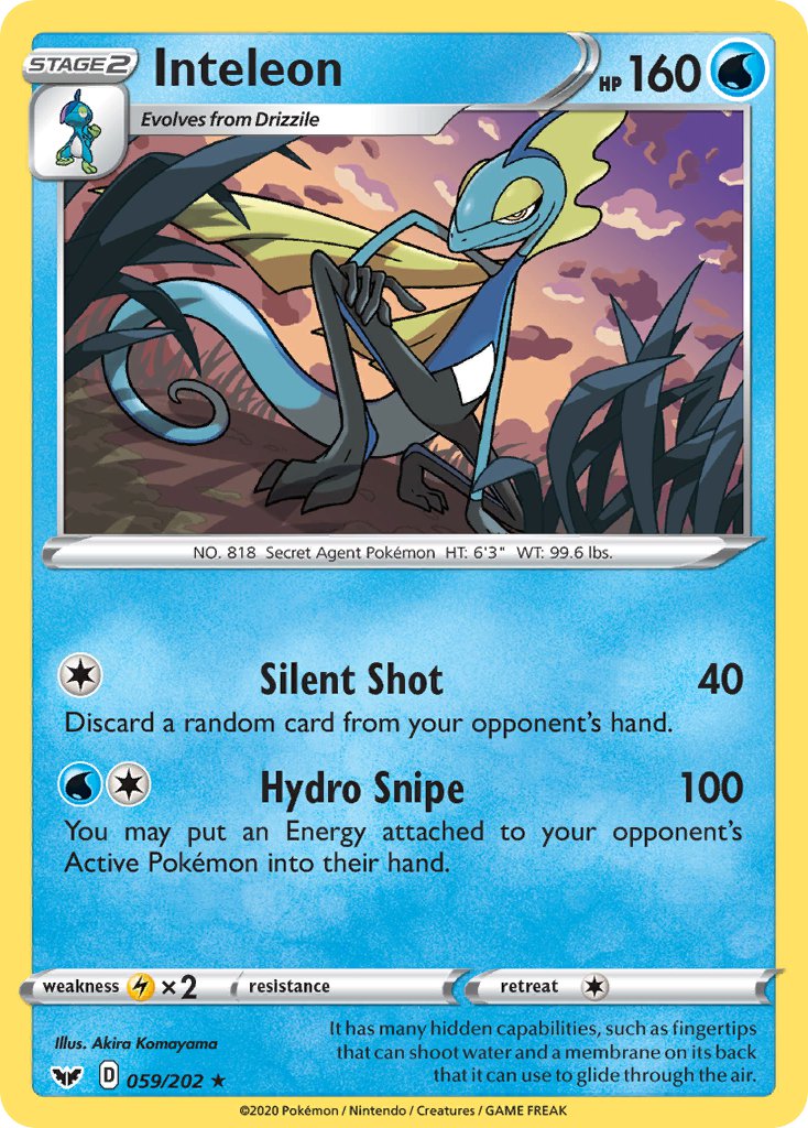 Inteleon (059/202) (Cracked Ice Holo) (Theme Deck Exclusive) [Sword & Shield: Base Set] | Exor Games Dartmouth