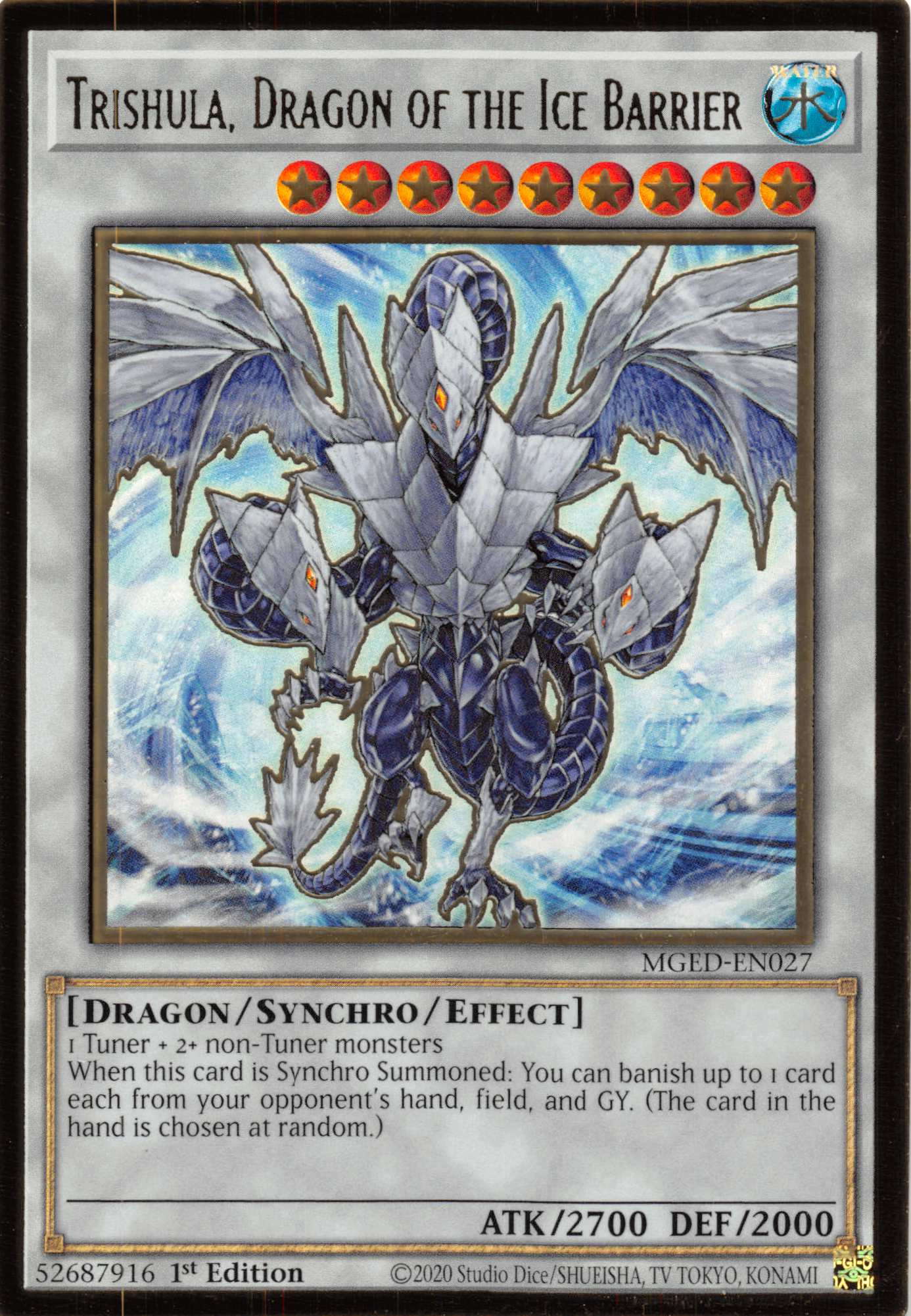 Trishula, Dragon of the Ice Barrier [MGED-EN027] Gold Rare | Exor Games Dartmouth