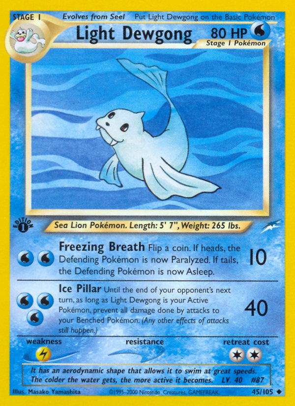 Light Dewgong (45/105) [Neo Destiny 1st Edition] | Exor Games Dartmouth