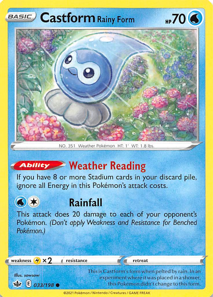 Castform Rainy Form (033/198) [Sword & Shield: Chilling Reign] | Exor Games Dartmouth