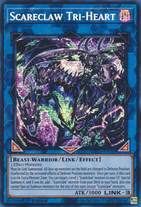 Scareclaw Tri-Heart [MP23-EN088] Prismatic Secret Rare | Exor Games Dartmouth