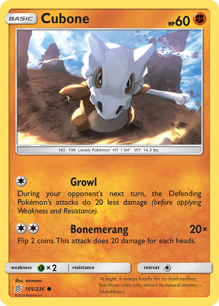 Cubone (105/236) [Sun & Moon: Unified Minds] | Exor Games Dartmouth