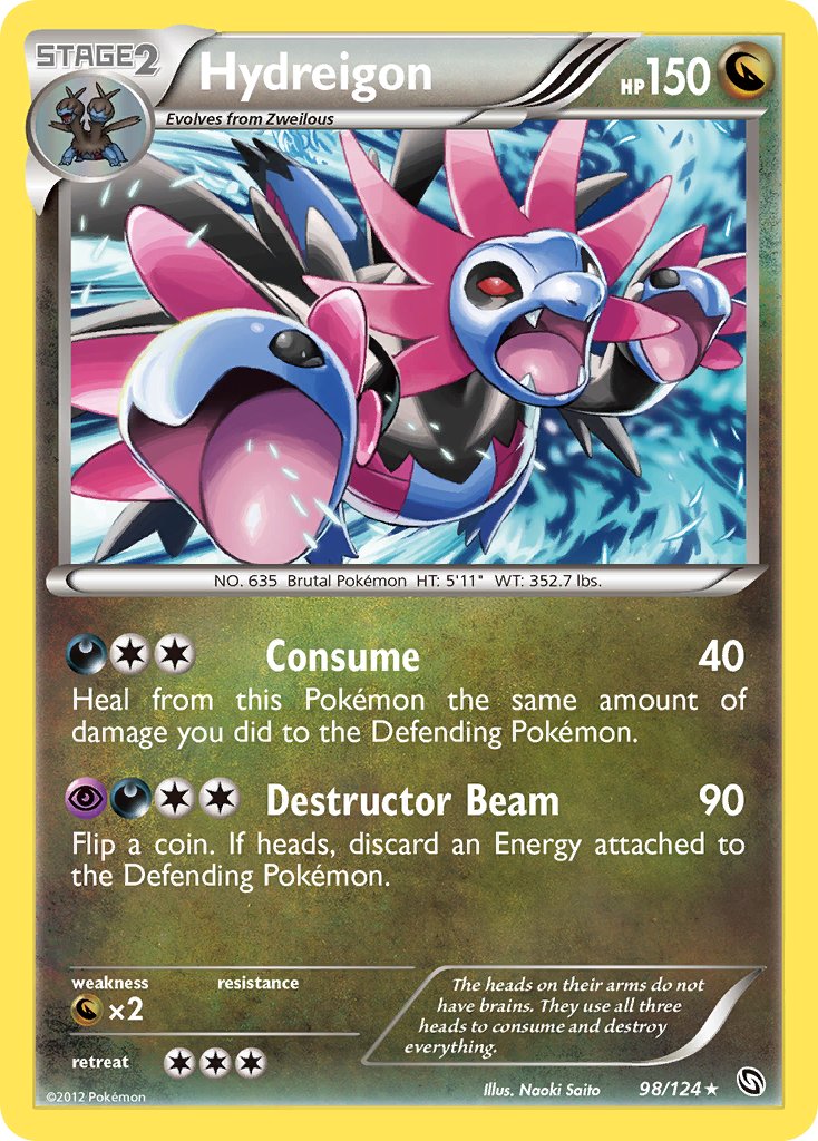 Hydreigon (98/124) (Cracked Ice Holo) (Theme Deck Exclusive) [Black & White: Dragons Exalted] | Exor Games Dartmouth