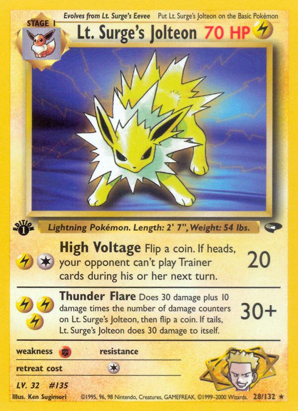 Lt. Surge's Jolteon (28/132) [Gym Challenge 1st Edition] | Exor Games Dartmouth